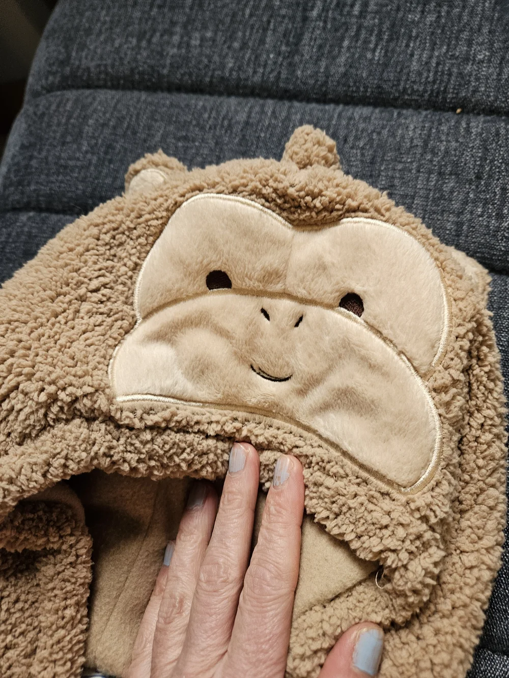 Cozy Monkey Teddy Bodysuit Snowsuit One-Piece.